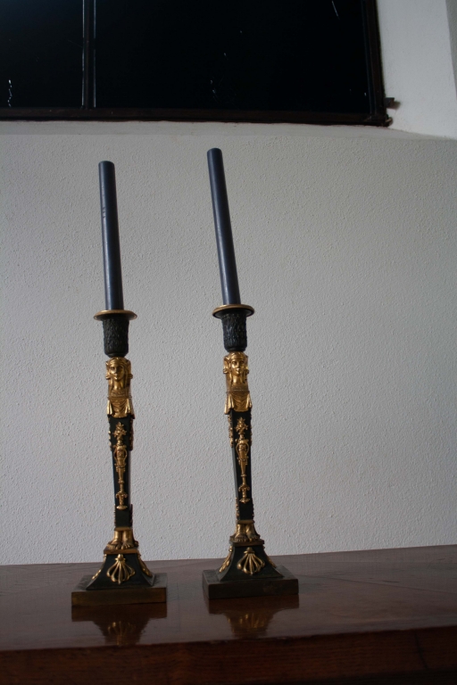 Candelabro in bronzo dorato